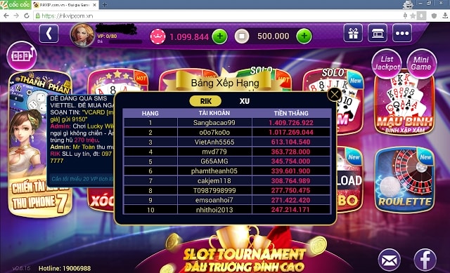 Giao diện hiện đại của nhà cái Rikvip thu hút mọi game thủ.